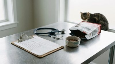 AAFCO 貓飼料餵食測試封面 — 貓飼料營養測試研究示意
