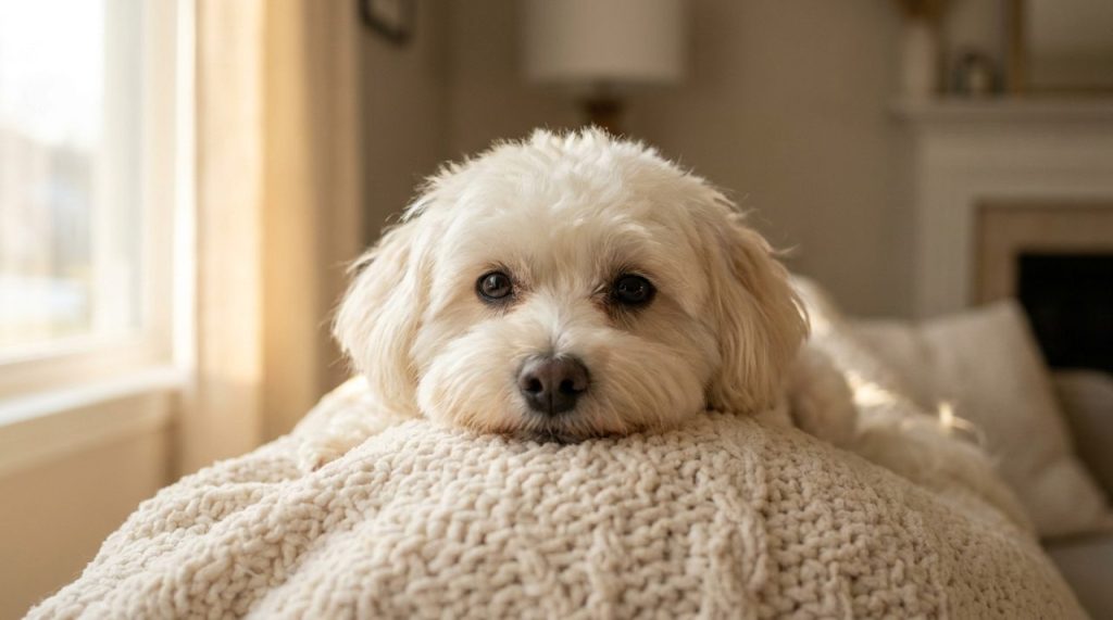 狗狗淚痕改善封面 — 白色長毛犬乾淨眼周示意