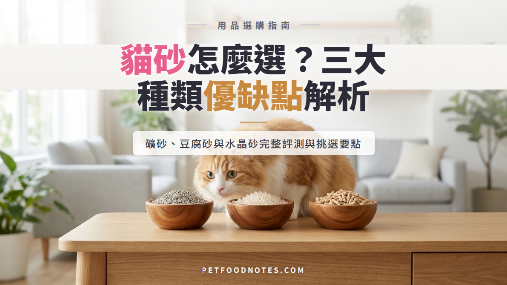 貓砂種類解析：礦砂、豆腐砂、水晶砂優缺點比較