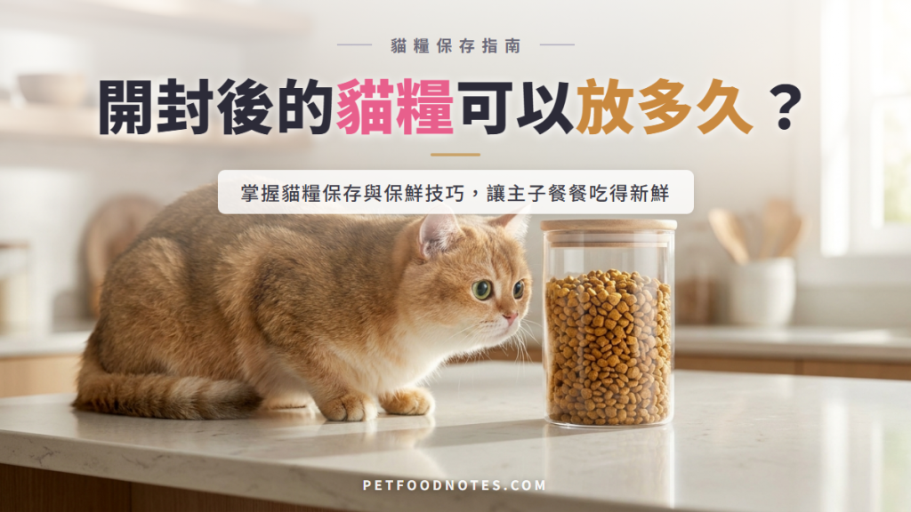 開封後的貓糧可以放多久？保存期限與保鮮方法