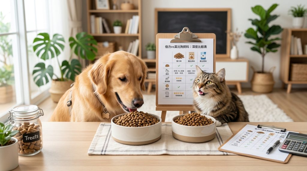 倍力寵物食品筆記為您比較倍力、莫比、莫爾寵物飼料，金毛犬和虎斑貓開心享用倍力優質飼料，展現健康活力，飼主可透過詳細評估表輕鬆挑選。